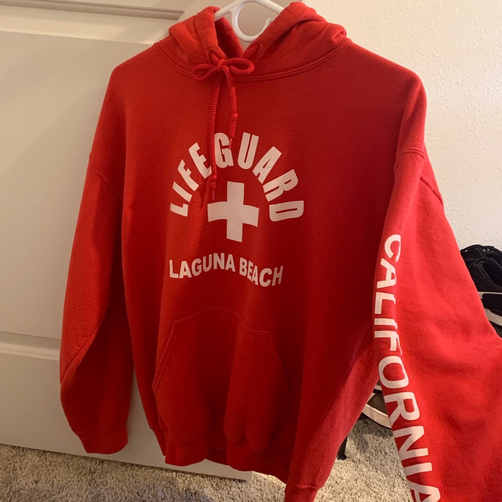 Red Laguna beach lifeguard sweatshirt